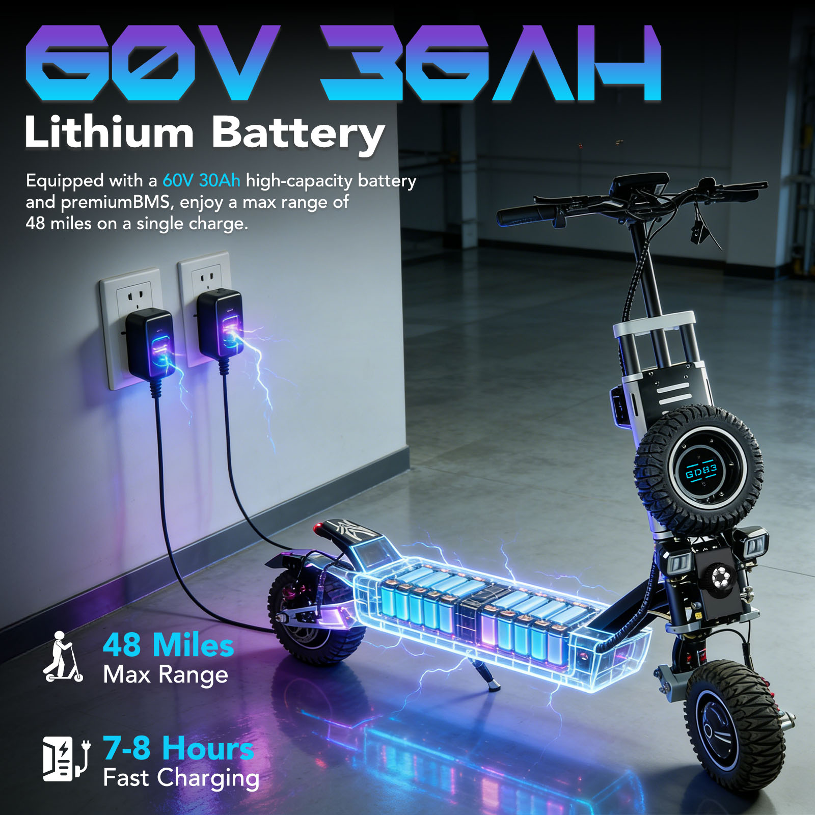 Scooter Eléctrico Todoterreno  - 60V 5600W Dual Motor Electric Scooter reseña y precio